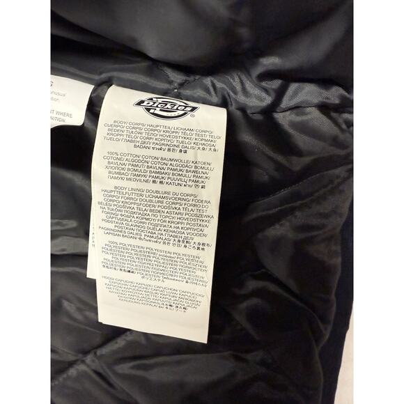 Dickies Jacket Mens Small Hooded Full Snap Quilted Workwear Painter Logo - Picture 9 of 12